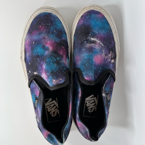 Vans Galaxy Slip-On Sneakers - Black and Purple Women’s 6.5 - Picture 2 of 8